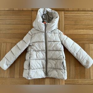 SAVE THE DUCK Kids Dove Grey Puffer Down Jacket